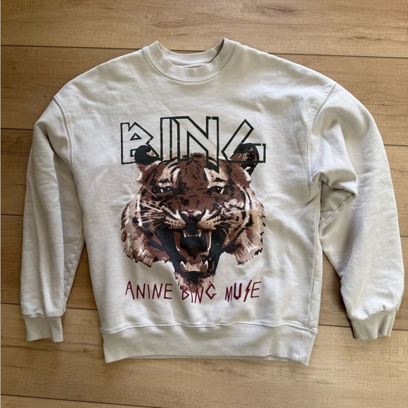 Anine Bing Tops - Anine Bing Women’s White Tiger Sweatshirt